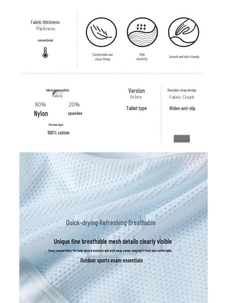 Girls' Cotton Sports Bra with Fixed Cups - Youth Vest