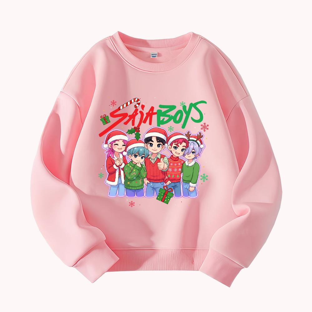 HUNTRX Devil Hunter Weihnachten Kinder Rundhals-Sweatshirt mit Rumi, Mira, Zoey Design für festlichen Spaß