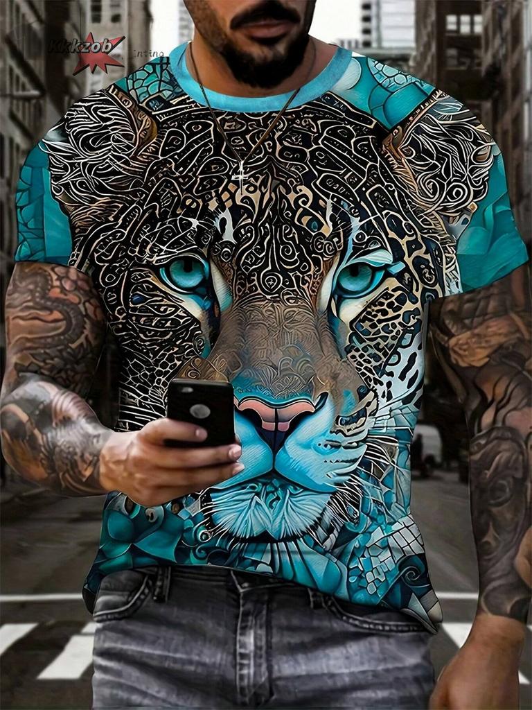 Vintage Animal Eagle 3D Printed Men's T Shirts Casual Short Sleeve Tee Shirt Fashion Outfits Streetwear O Neck Oversized Tops