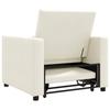 Extendable Single Sleeper Sofa with Wheels Cream Velvet