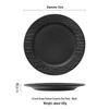Matte Black Stone Texture 8-inch Dinner Plates