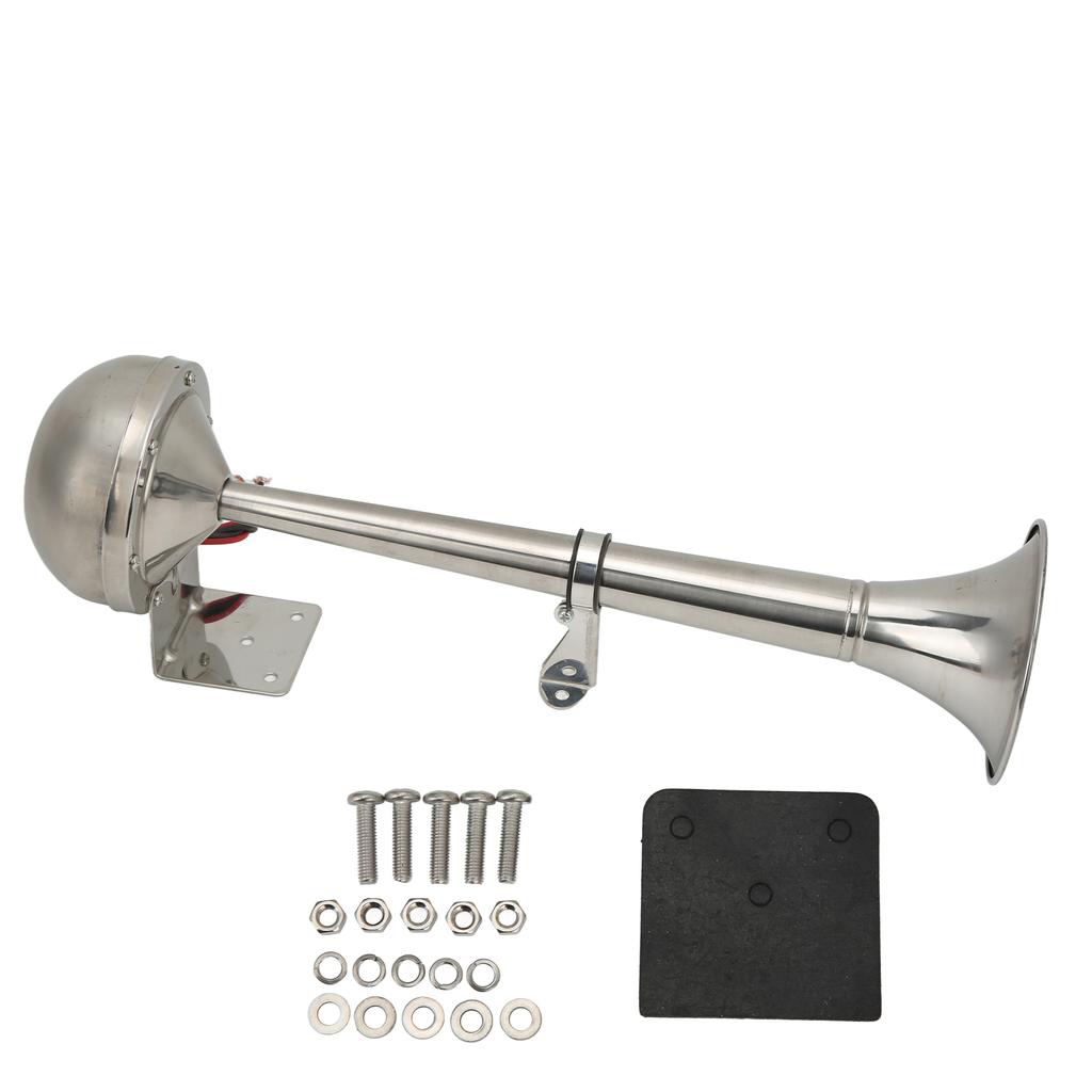 Loud Single Trumpet 328DB 12V 30W VXH1112MAR‑C Stainless Steel Universal Air Horn for Boats RVs Yachts