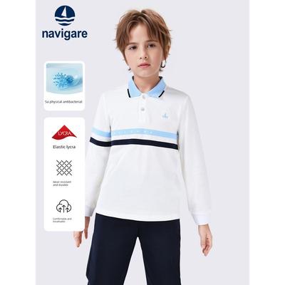 Navigare Italian Small Sailboat Kidsren's Polo Shirt 2026 Spring New Boys' T-Shirt