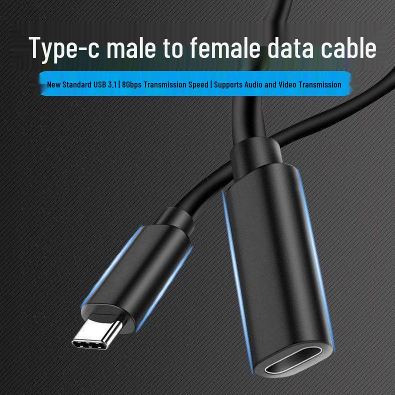

USB 3.1 Type-C Male to Female Extension Cable for 4K Screen Casting and Hard Drive Connection. 20cm