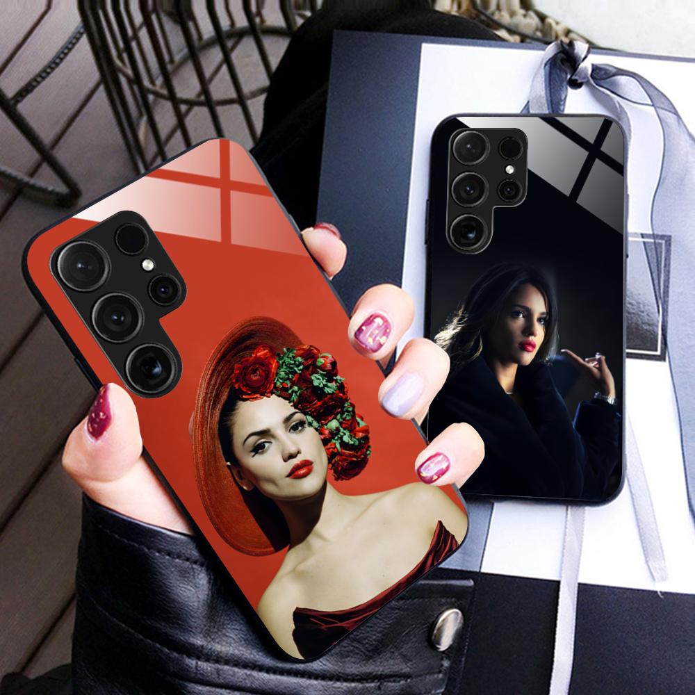 Fashion Eiza Gonzalez Glass Mobile Phone Case for Samsung Galaxy S26 S25 S24 S23 S22 S21 S20 Note20 Plus FE Ultra Colorful Cover
