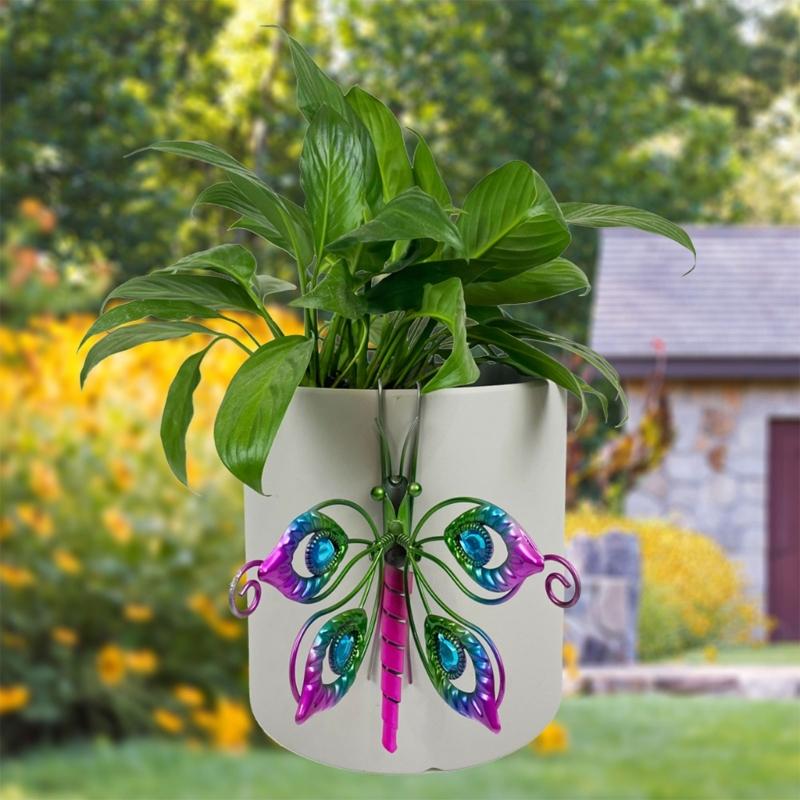 Butterflies Wall Hanging Planter Decors Metal Wall Mounted Planter Garden Yard Decorative Flower Pots Indoor Outdoor