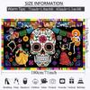 2D Sugar Skull Skeleton Backdrop for Dia De Los Muertos Photoshoot