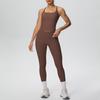 Brushed Beautiful Back Tight I-shaped Beautiful Back High-waisted Yoga Clothing Suit Sports Running Fitness Two-piece Set
