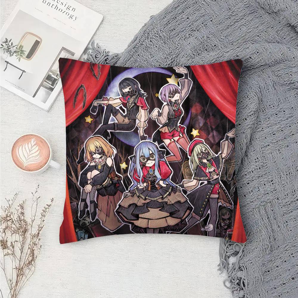 Anime BanG D-dream A=Ave M-Mujica Pillow Case Fashion Square Pillowcase Bedroom Sofa Room Ins Decoration Leisure