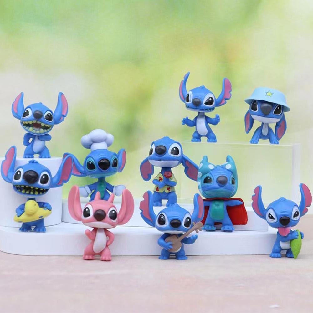10 ks Deluxe figurková sada Lilo a Stitch pro párty a domácí dekoraci