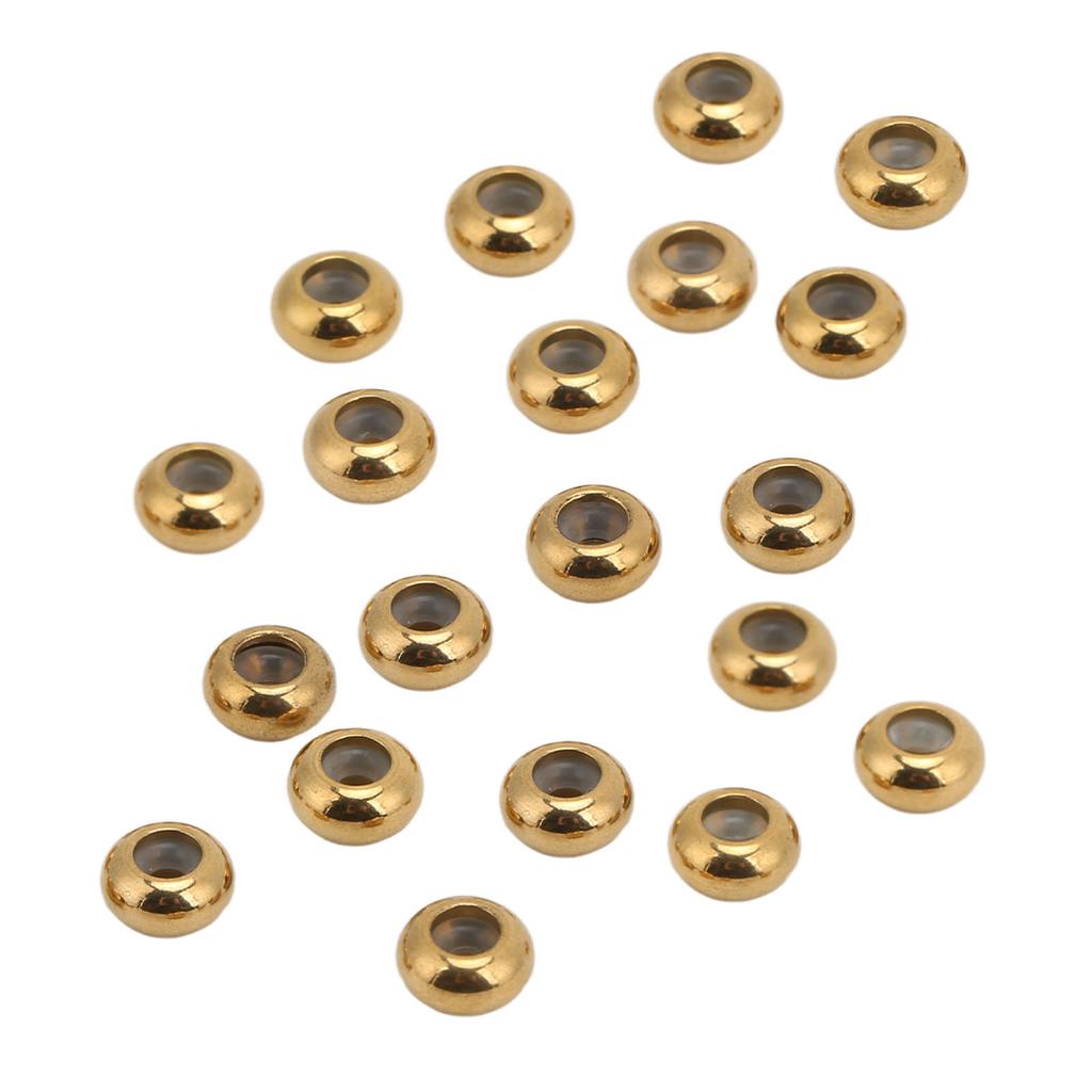 20 Stück Edelstahl Abstandshalter Perlen Feststellbare Anpassung Gold 6x3x1.5mm DIY Schmuckherstellungszubehör