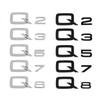 For Audi RS3 3D Chrome-Plated Black ABS Logo Decoration for Audi A1 A3 A4 LAA5 AA7 A8 Q2 Q3 Q5 Q7 Q8 TDI TFSI Rear Sticker