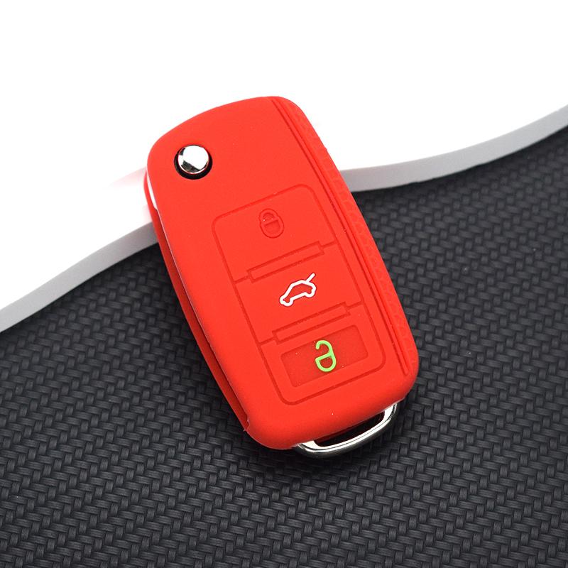 3 Button Silicone Key Cover Car Key Case Shell for VW Golf Jetta POLO for Skoda Yeti Superb Rapid Octavia for SEAT Leon Ibiza