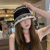 Handwoven Bucket Hat Female Dome Versatile Face Small Summer Hollow Niche Retro Bucket Hat Tide