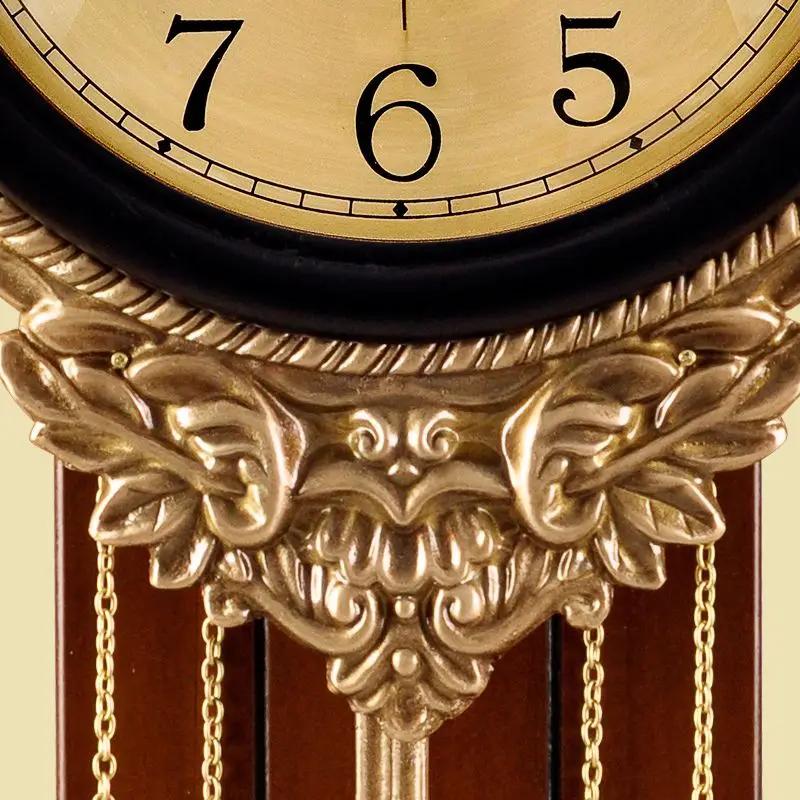 Luxury Silent Wall Clock Pendulum Wood Vintage Large Living Room Clock Art Decor Digital Clock Elegant Watch Modern Unusual