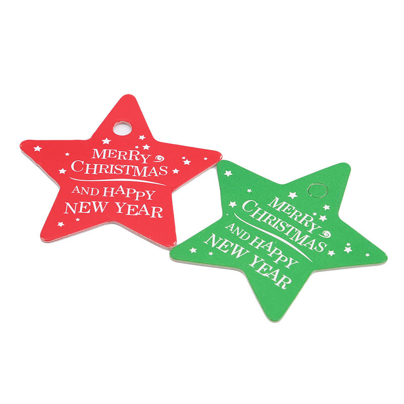 100pcs Merry Christmas Gift Tags Red Green Xmas Tree Round Shape Card Tag Christmas Tree Hanging Decor Gift Wrapping Labels