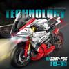Technical Expert Racing Car Motorcycle Building Blocks Motorbike with Light Bricks Toys for Kids Gifts