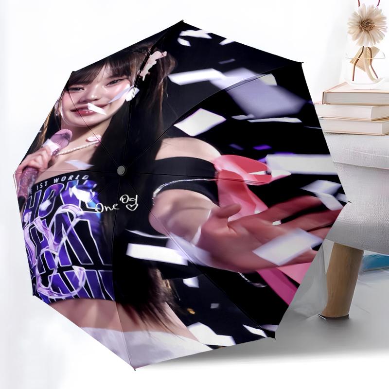Printed Wonyoung Printed Folding Umbrella,Outdoor,Leisure,And Travel Umbrella,Durable Umbrella Fabric,Birthday And Holiday Gift