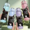 1PC French Bulldog Realistic 750ml Color Plastic Sports Water Bottle Leakproof Flip Straw Lid Suitable for Sports Office Home Use