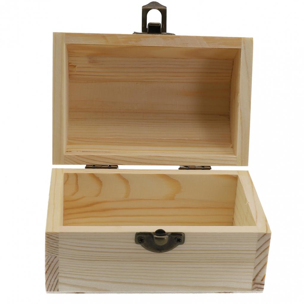 Caja de Madera Lisa Cajas de Madera Arqueadas con Bisagras Joyería