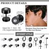 Black Stainless Steel Cross Hoop Earring Set for Men - High-End Electroplated Fashion Jewelry Studs