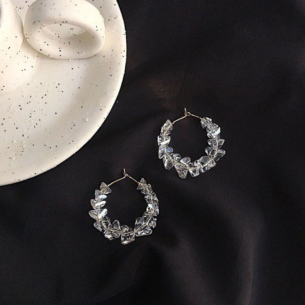Party Girls Acrylic Circle Gift Crystal Fashion Accessories Ear Studs Jewelry Hoop Dangle Earring