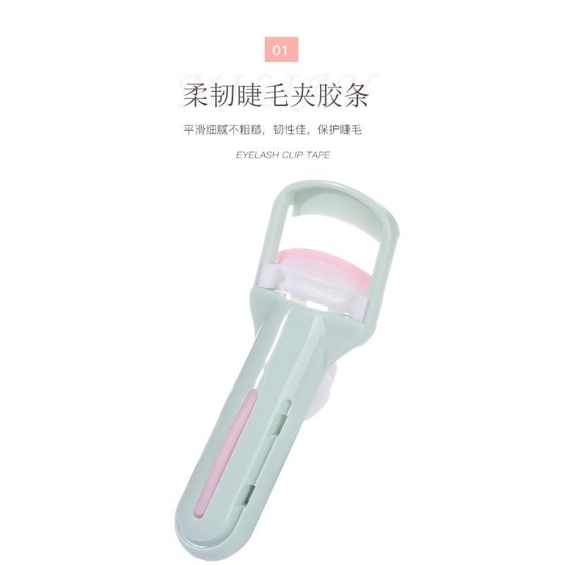Portable Press Type Eyelash Curler Long Lasting Makeup Tool With Replacement Rubber Pad