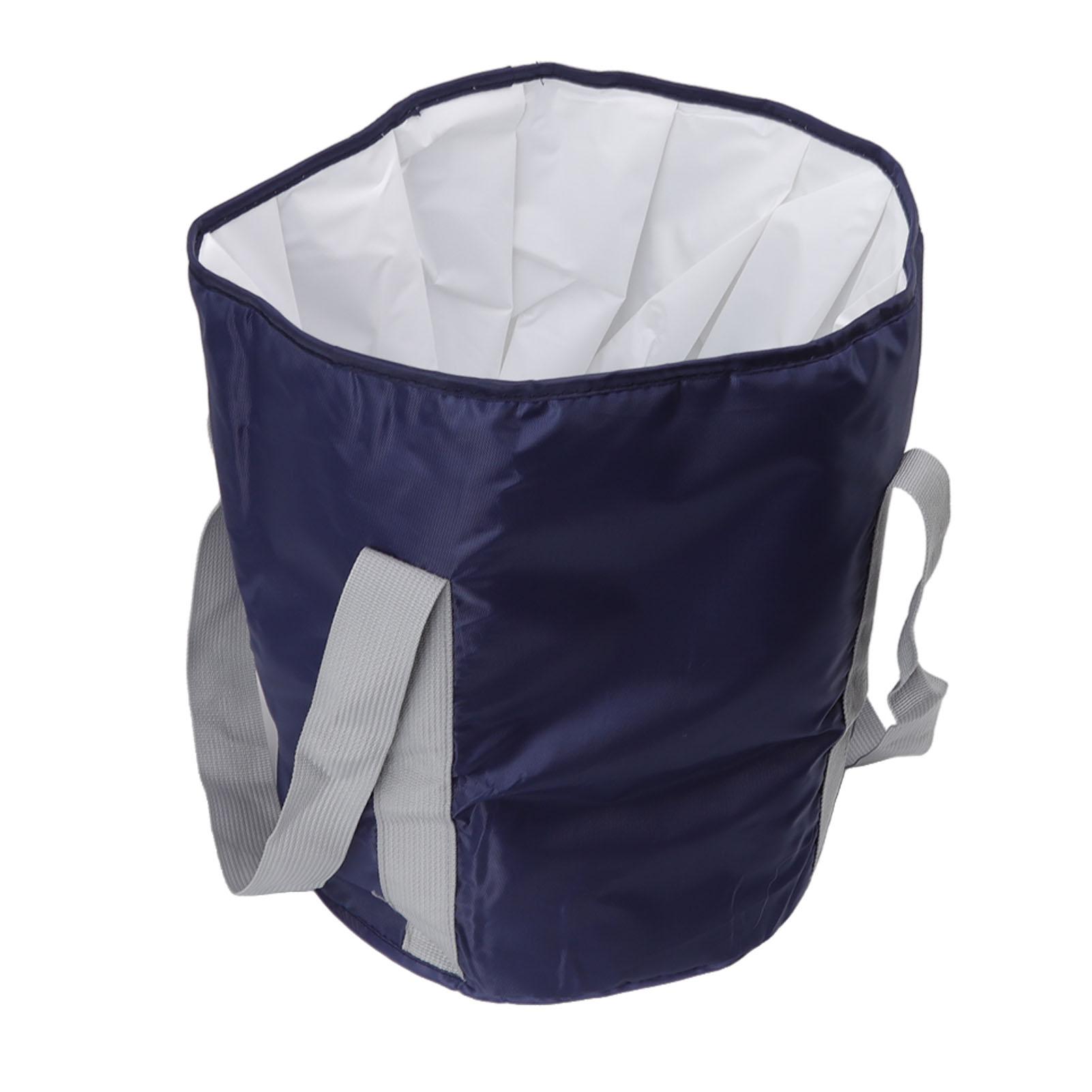 Foldable Foot Tub Polyester Double Layer Collapsible Camping Bucket with Storage Bag for Outdoor