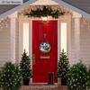 Christmas Wooden Welcome Sign with Snowman & Elk Pattern - Navidad Round Sign for Front Door, Wall Hanging Decor - Ideal Christmas Ornament