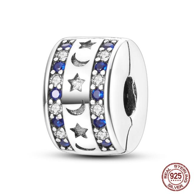 Fit Fasion 925 Bratara originala 100% argint 925 stralucitor colorat zircon Breloc inima margele cadou rafinat bijuterii DIY