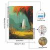 Halloween diamond painting kit cute ghost and black cat forest autumn nature handmade diy painting home decoration painting