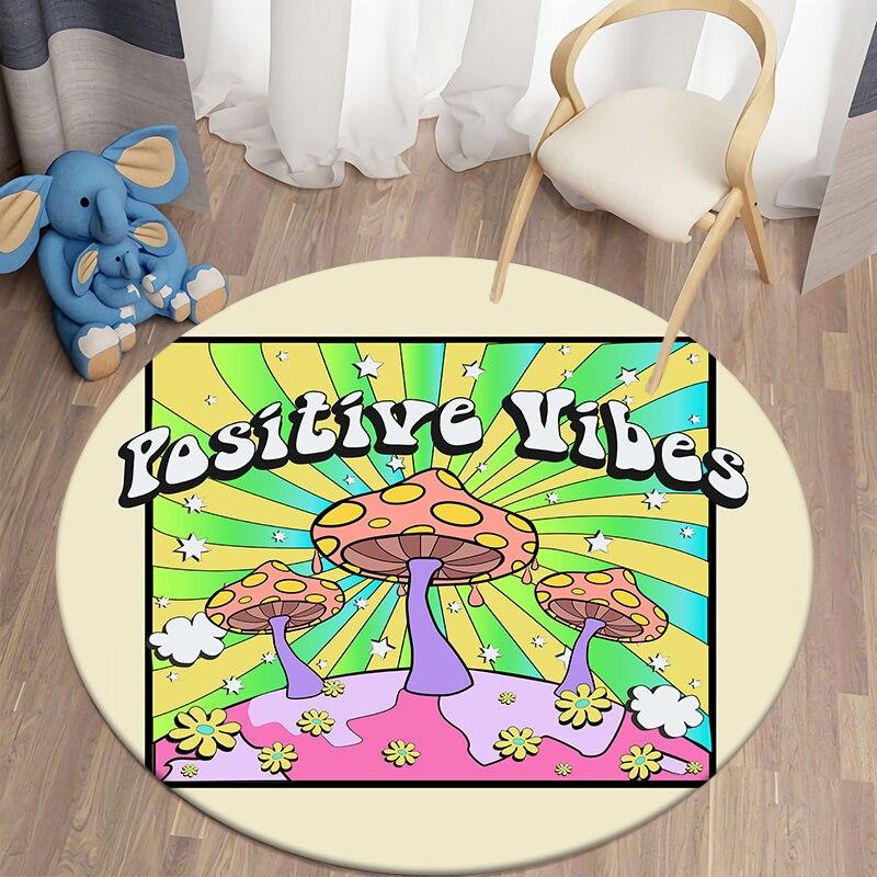 Ronde Tapijt Voor Woonkamer Hippie Paddestoel Karpetten Zon En Maan Slaapkamer Tapijt Vloermat Room Decor