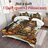 Halloween Three-piece Bedding Set Quilt Cover Pillowcase Brushed Fabric Thickened