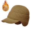 Warm Ear Flaps Cap Ear Protection Peaked Knit Cap Winter Beanie Hat  Men
