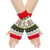 Women Jacquard Gloves Christmas Theme Fingerless Gloves Winter Autumn Handwear