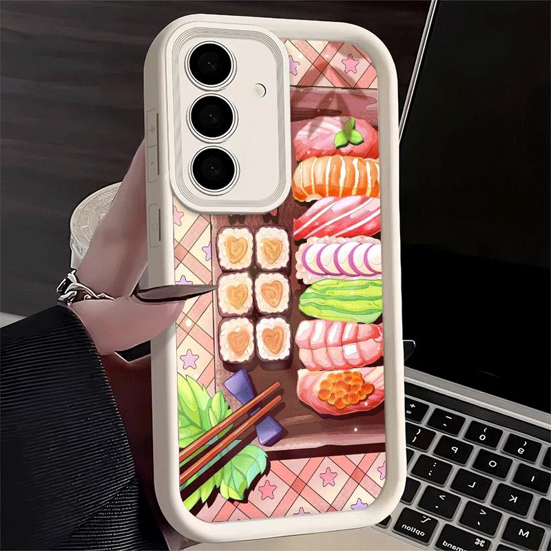 

Чехол для телефона Samsung Galaxy S26 S25 Ultra S24 FE Вкусный суши-бэнто Оболочка S23 Plus S22 + S21 S20 5G Мягкий силикон Funda Samsung S21