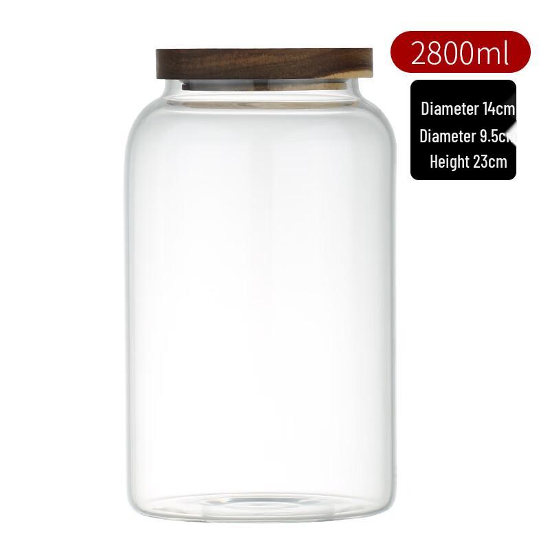 UOSU Acacia Wood Glass Storage Jar