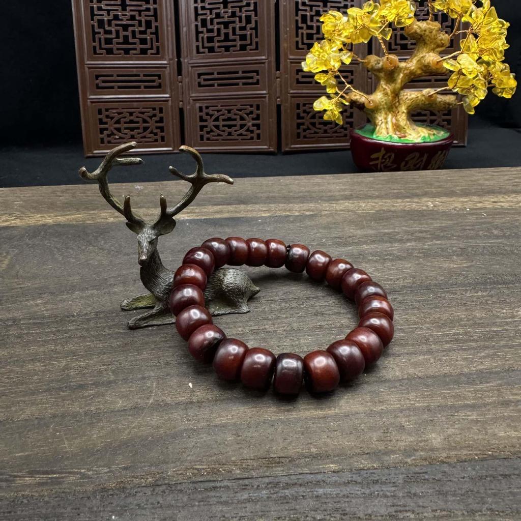 Tibetan Yak Bone Bracelet Necklace with Barrel Beads, Unisex Buddhist Prayer Accessory, DIY Literary Play
