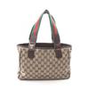 Used GG Canvas Horsebit Sherry Line Handbag 145810 Canvas Leather Beige Brown Multicolor Used Women