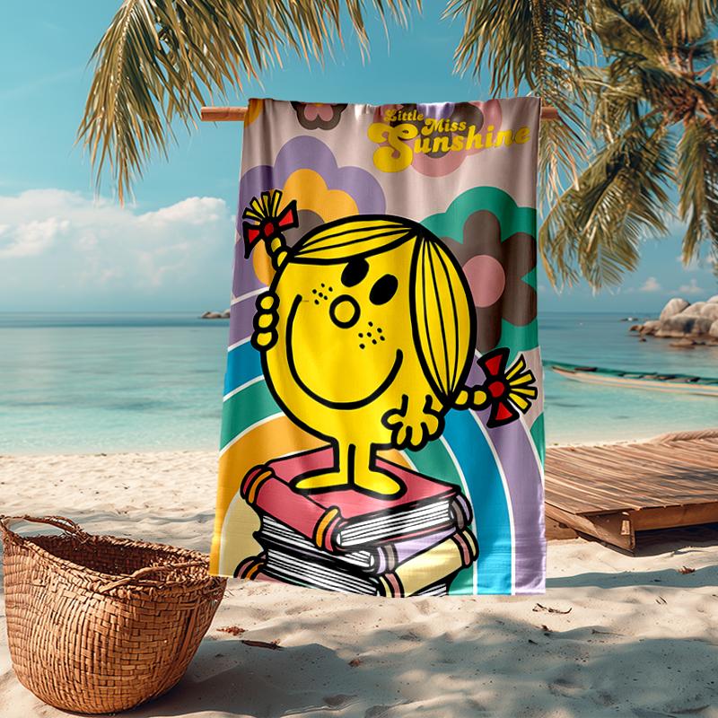 Ultra-Soft Beach Towel with Mr. Men and Little Miss Theme,Ideal for Pool - Camping, Diving - Perfect Travel Essential, Vibrant Beach Towel.