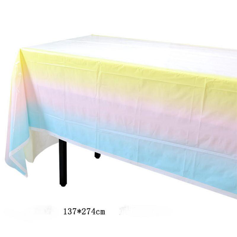 Rainbow Tableware Set for Birthday Party Decorations Rainbow Tableware Paper Plates Cups Napkins Tablecloth Dinner Disposable