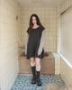 Phased Pintuck Waffle Flare Dress_Gray