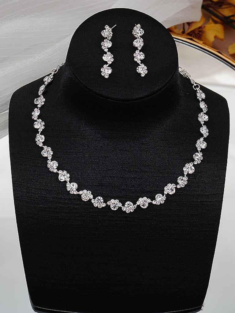 Earrings, Bracelets, Necklaces 2-Piece Jewelry Set, Claw Chain, Bride Fresh Birthday Party Gift, Xiaoxiangfeng Set.