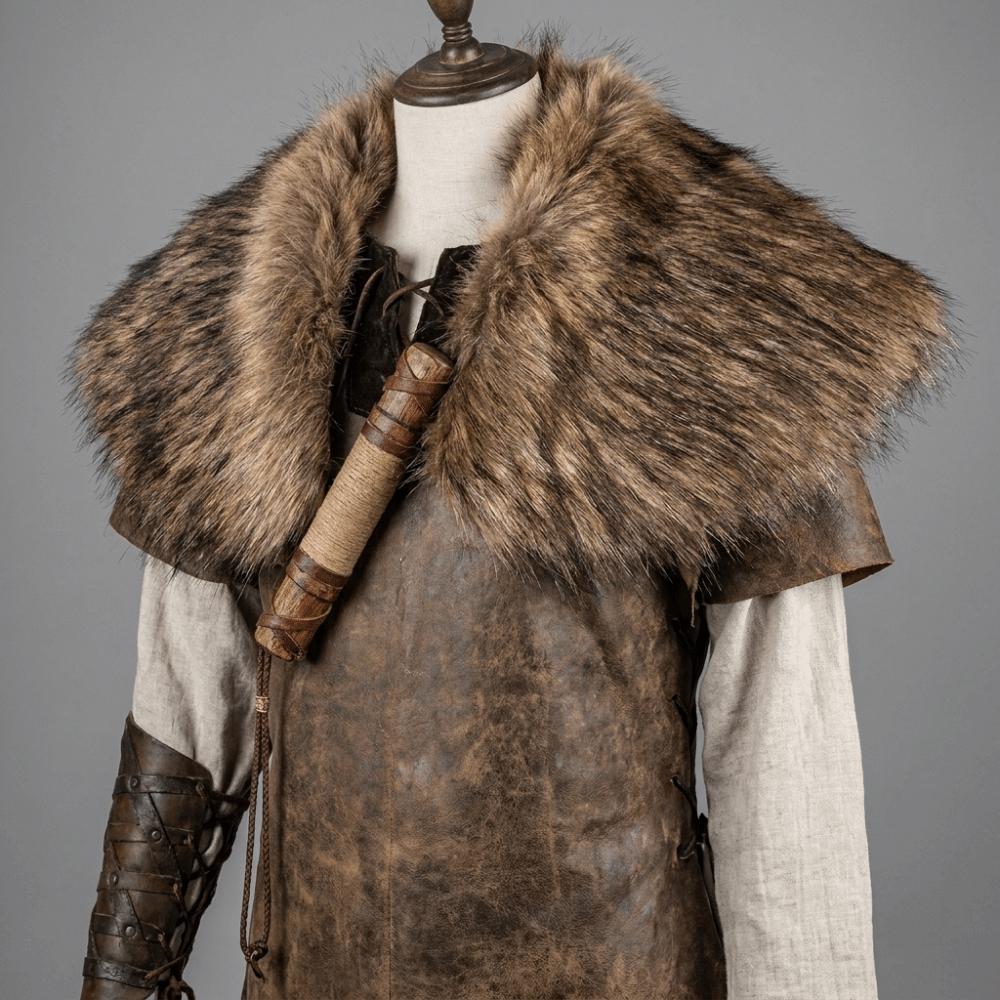 Plush Faux Fur Shawl Polyester Viking Costume Cape New Shoulder Cape Renaissance Costume