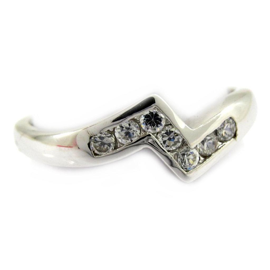 White 'Hug' Silver Ring