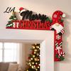 Wooden Door Frame Decor Christmas Corner Decor, Festive Gnome/Gingerbread House/Letter Sign, No Seasonal Art Drill Topper for Home Holiday Interior