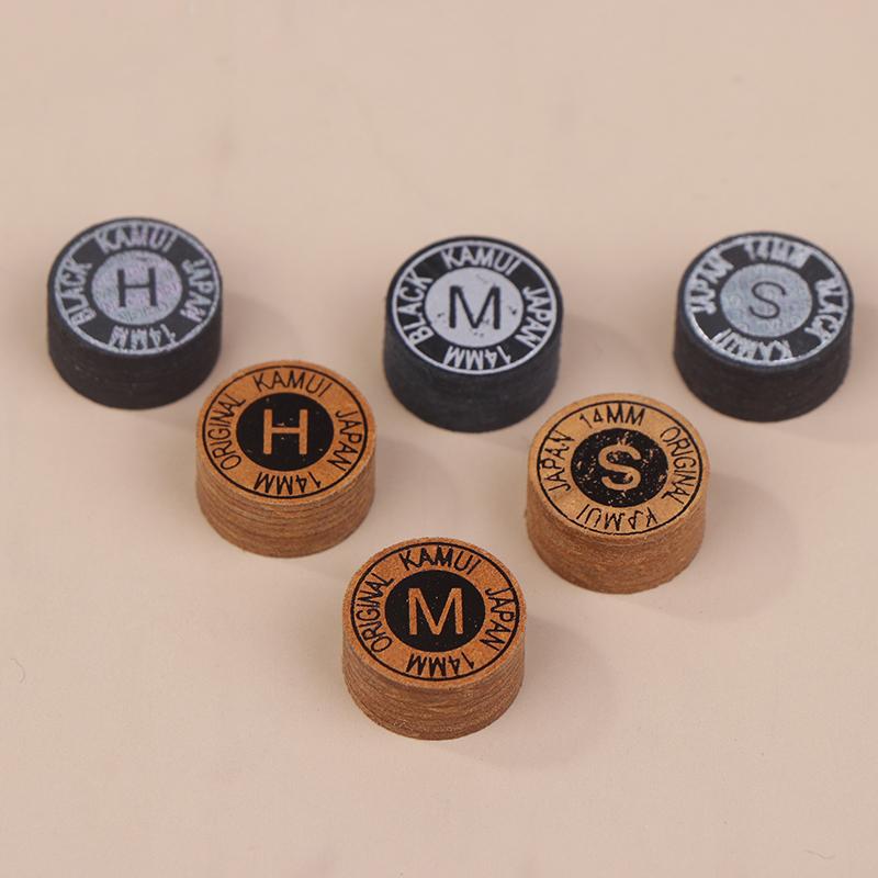 1 Pièce 14Mm Pointe de Queue Japonaise Qualité Billard Piscine Cuir Pointe de Queue Tête de Queue Neuf Boules Pointe de Queue Snooker Tête Dure Douce