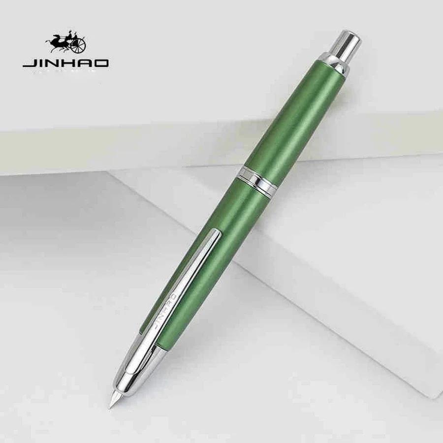 JINHAO 10 Druck-Einziehbare Füllfederhalter EF/F Feder Handpoliert Rosa Tinte Stift mit Konverter Büro Schulbedarf A1