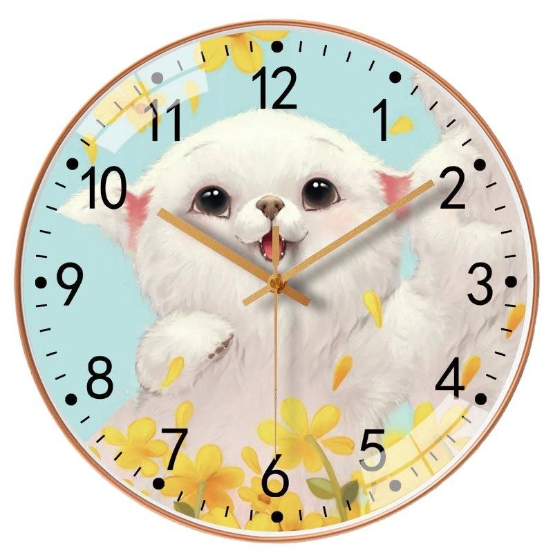 10-Inch 25Cm Creative Cute Cat Living Room Wall Clock Simple Wall Quartz Clock Internet Celebrity Silent Clock Watch