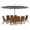 9 piece Garden Dining Set 8 Seater Natural Solid Acacia Wood